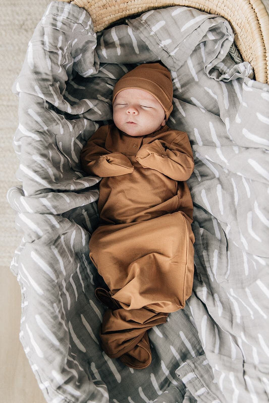 Mebie Baby - Mustard Bamboo Knot Gown