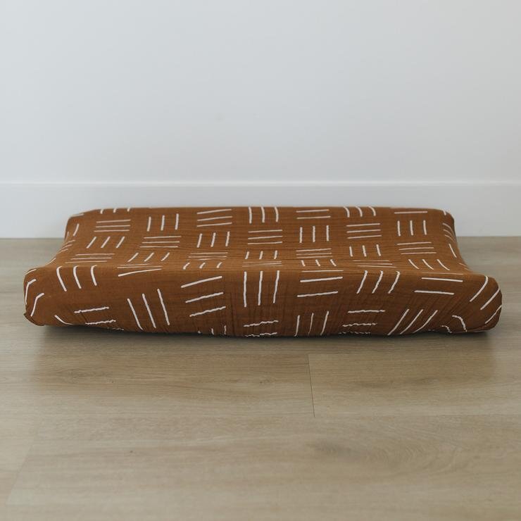 Mebie Baby - Mustard Mudcloth Changing Pad Cover