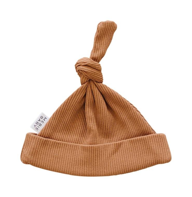 Mebie Baby - Mustard Organic Ribbed Newborn Knot Hat