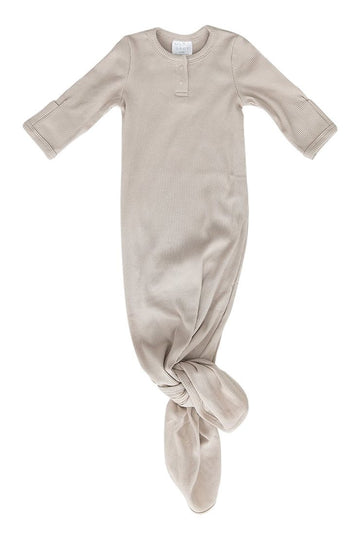 Mebie Baby - Oatmeal Ribbed Knot Gown