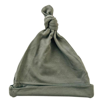Mebie Baby - Bamboo Olive Newborn Knot Hat