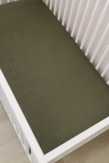 Mebie Baby - Olive Stretch Crib Sheet
