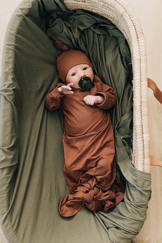 Mebie Baby - Rust Bamboo Knot Gown