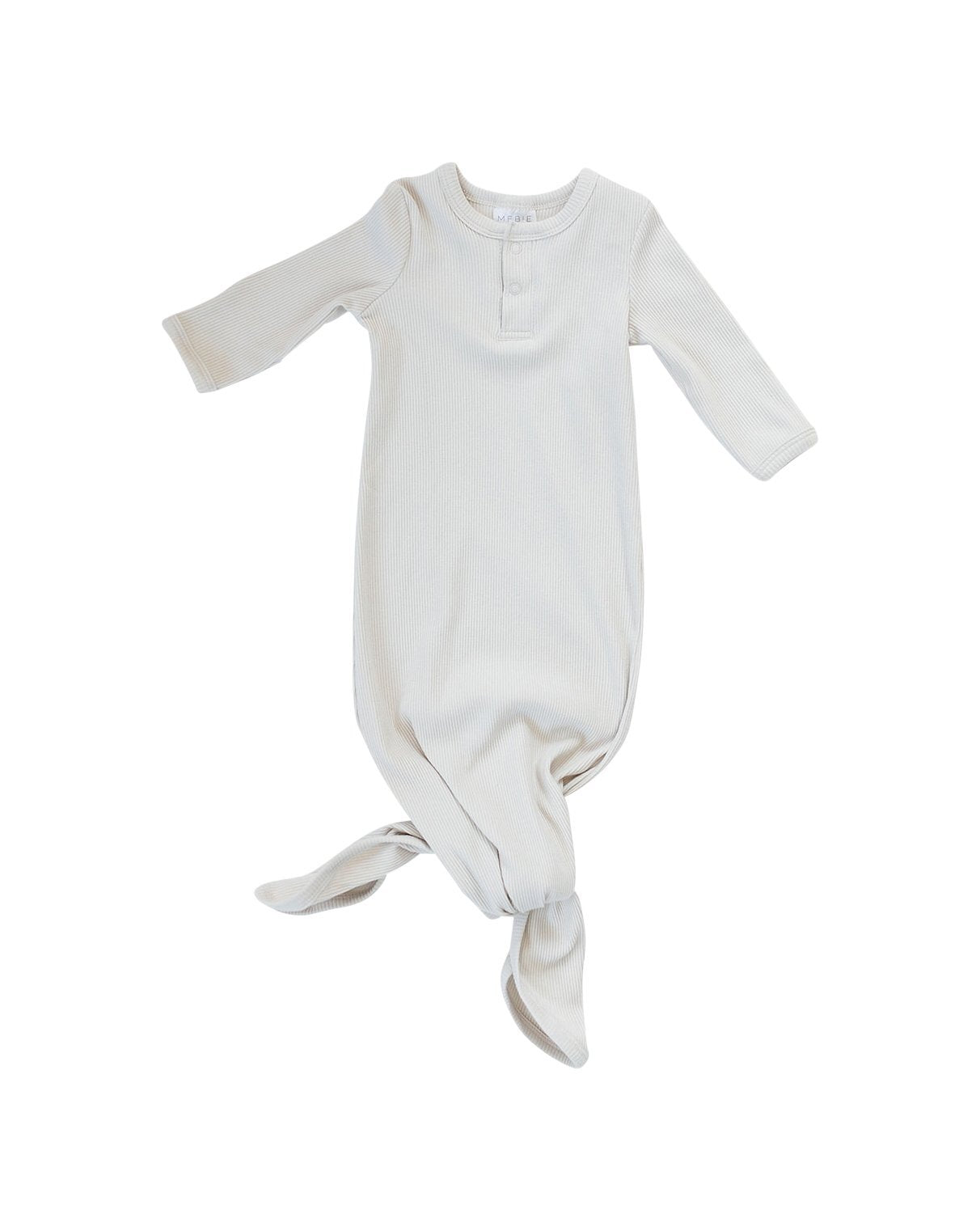 Mebie Baby - Vanilla Organic Cotton Ribbed Knot Gown
